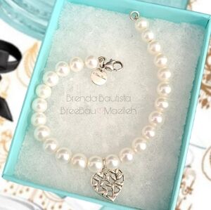 🎁 TIFFANY & CO Paloma Picasso Pearl Bracelet with Silver Heart Charm 🎁